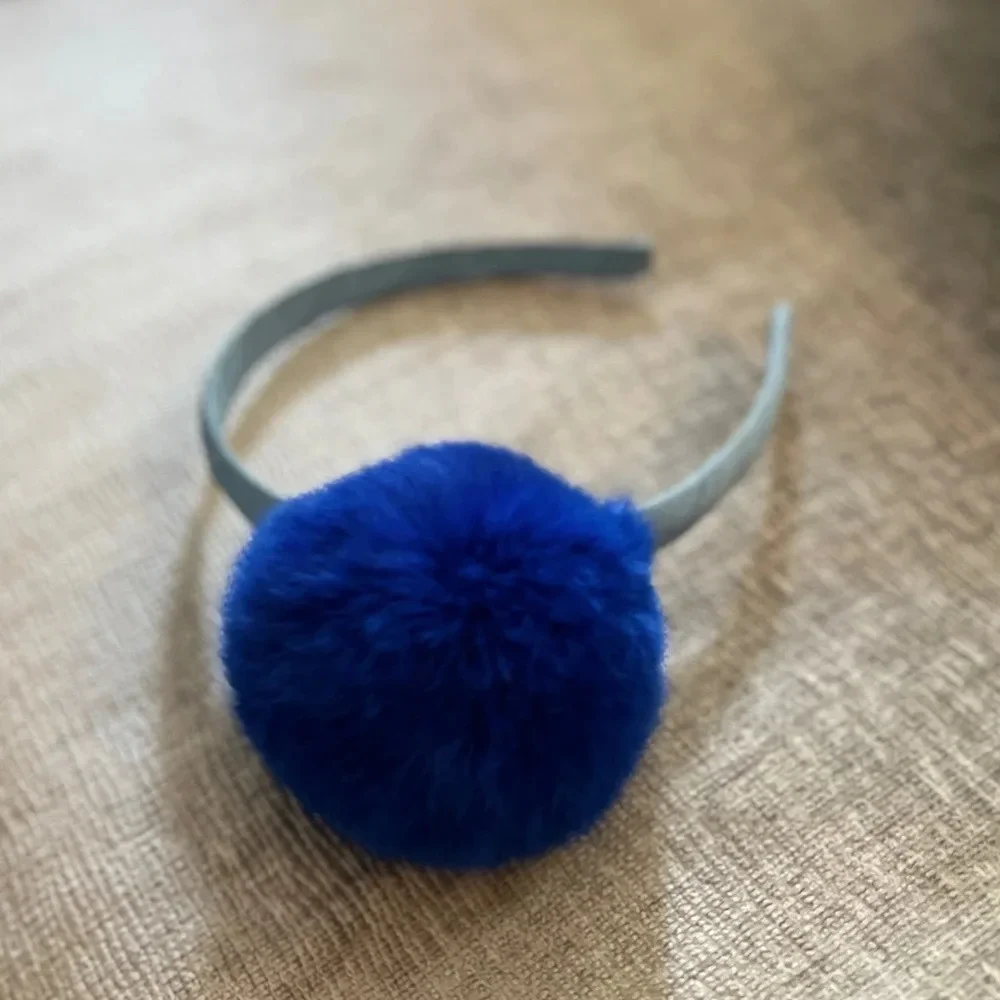 ANNA BELEN Faux Fur Headband + 2 Extra Headbands Blue Navy Light Blue